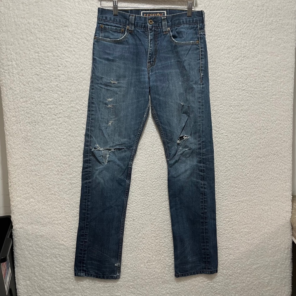 Levi's 511 Mens Skinny Jeans‎ Blue Distressed Medium Wash W32 L32